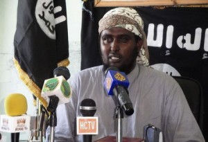 Al-Shabaab spokesman Sheikh Ali Mohamud Rage addresses a news conference in Somalia's capital Mogadishu May 7, 2011. REUTERS/Stringer